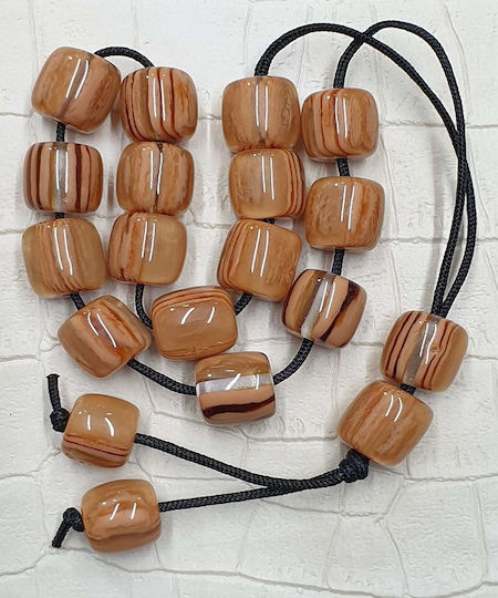 Roloi Komboloi Resin Worry Beads Brown 32cm