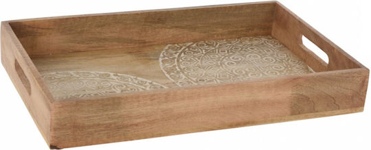 Excellent Houseware Lemnos Dreptunghiular Tavă de Servire cu Mânere în Culoare Maro 38x24x6.5cm 1buc Excellent Houseware Lemnos Dreptunghiular Tavă de Servire cu Mânere în Culoare Maro 38x24x6.5cm 1buc