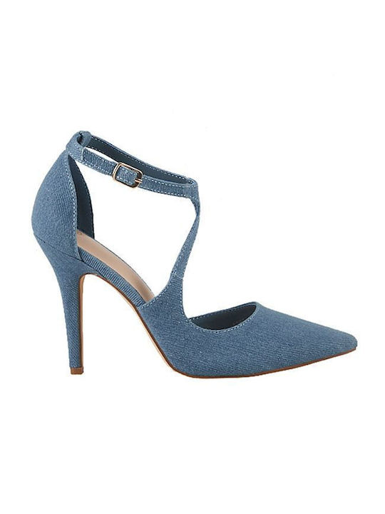 Elenross Blue Heels with Strap