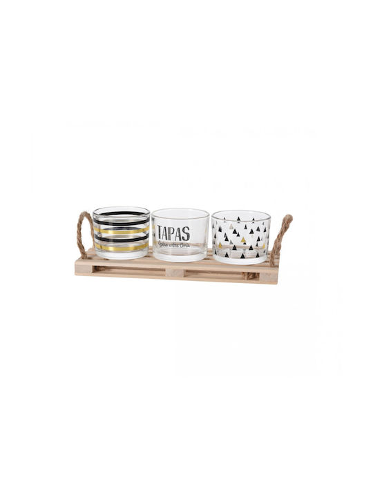 Excellent Houseware Μπωλ Σερβιρίσματος Στρογγυλό Ξύλινο Καφέ με Διάμετρο 23εκ. 3τμχ