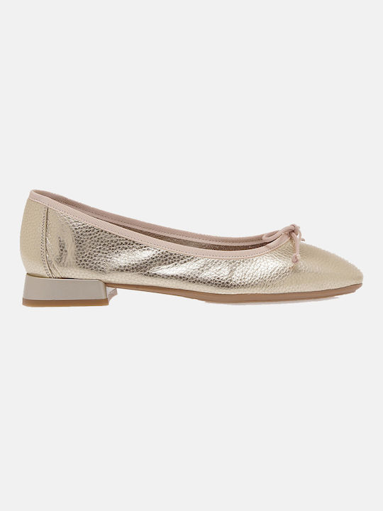 Desiree Shoes Leather Pointy Ballerinas Gold