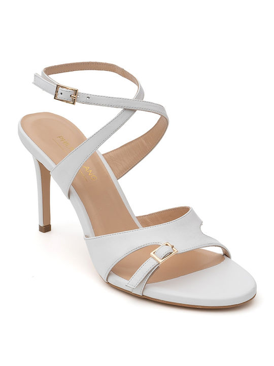 Philippe Lang Leather Women's Sandals White