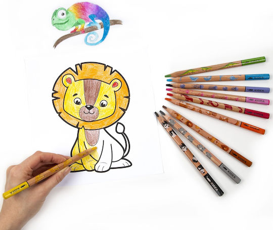 Jumbo safari triangular crayons 10 colors Kidea