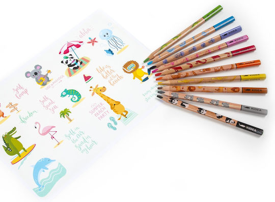 Jumbo safari triangular crayons 10 colors Kidea
