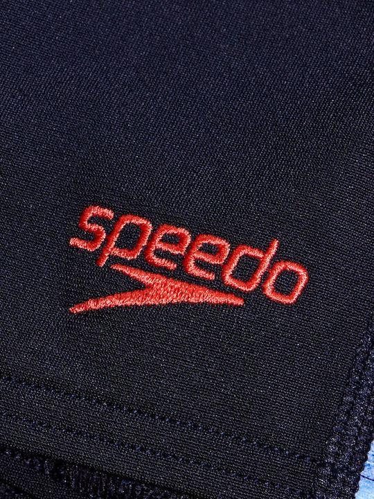 Speedo Digital Panel Aquashort Kids Swimwear Swim Shorts Black/red