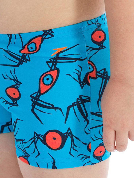 Speedo Essential Allover Aquashort Kids Swimwear Swim Shorts Navy/orange