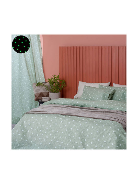 Palamaiki Kids Rod Pocket Glow-in-the-Dark Curtain Luminous Fleck Pistachio 170x260cm