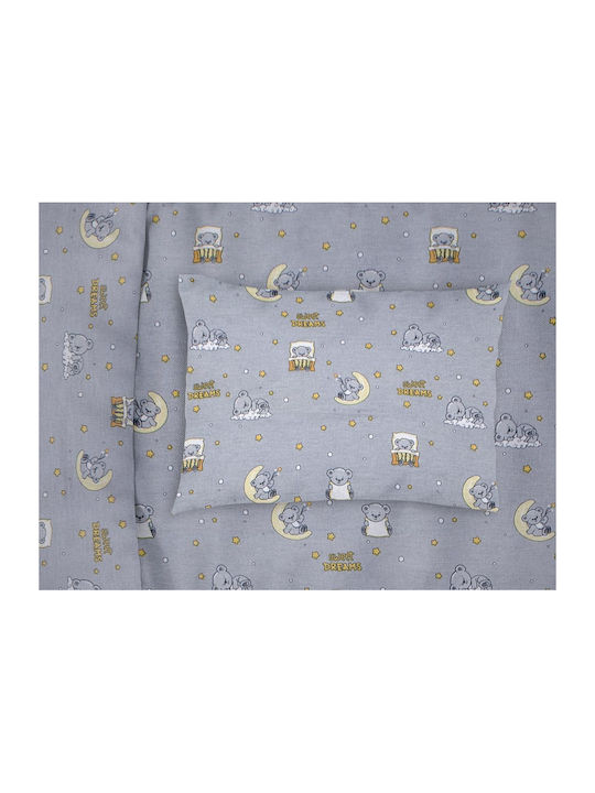 Dimcol Παιδική Μαξιλαροθήκη από 100% Βαμβάκι 50x70εκ. Grey