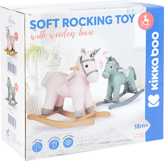 Kikka Boo Rocking Horse Fabric Rocking Toy Unicorn for 18+ months with Sounds with Max Load Capacity 30kg Pink