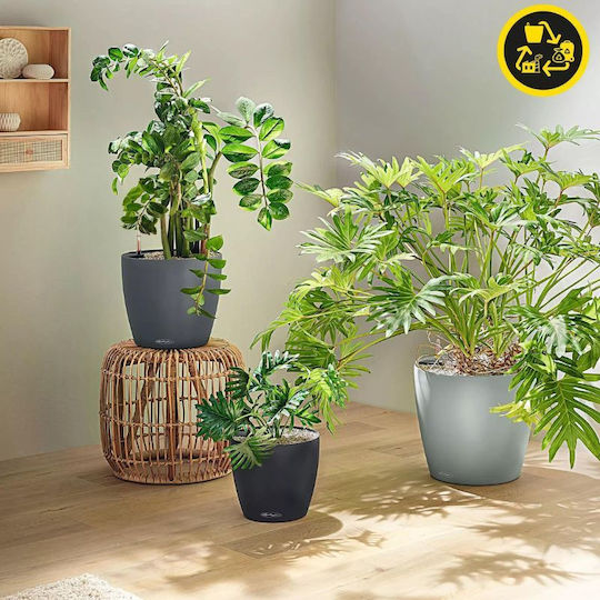 Lechuza Classico Eco Αυτοποτιζόμενη Γλάστρα Πλαστική Grey 42x42x39.5εκ.