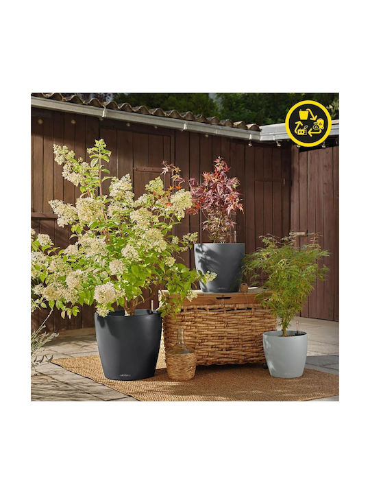 Lechuza Classico Eco Αυτοποτιζόμενη Γλάστρα Πλαστική Grey 42x42x39.5εκ.