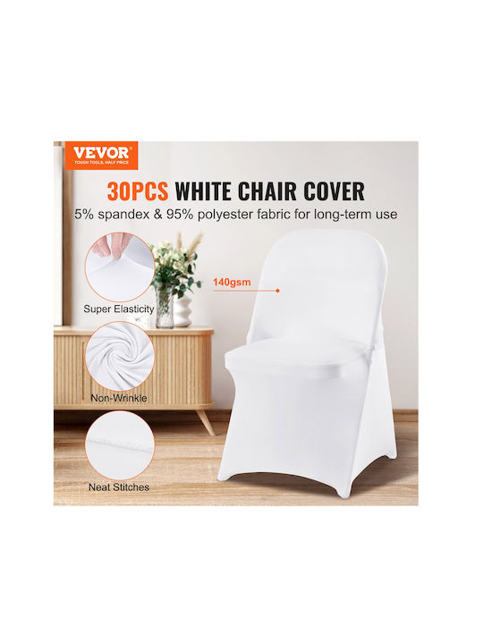 Vevor Elastic Cover for Chair White 30pcs ZYTBS162031CMKCHDV0