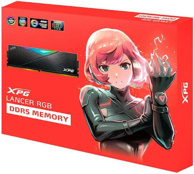 Adata XPG Lancer 64GB DDR5 RAM with 2 Modules (2x32GB) and 6400 Speed for Desktop (AX5U6400C3232G-DCLARBK)