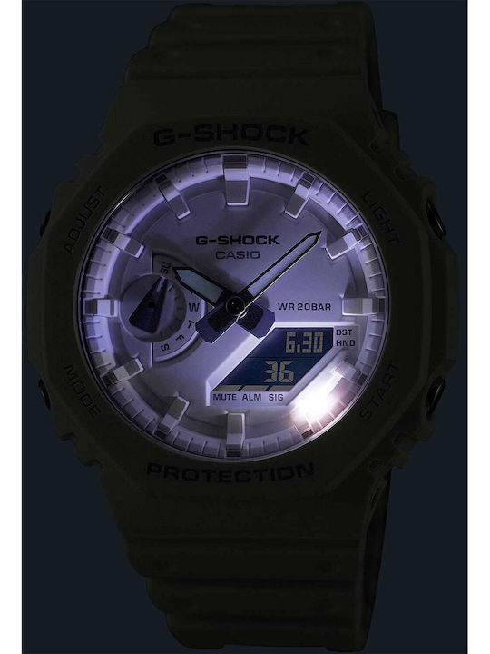 Casio G-shock Γυναικείο Ρολόι 45.4mm Χρονογράφος Μπαταρίας με Μπλε Καουτσούκ Λουράκι
