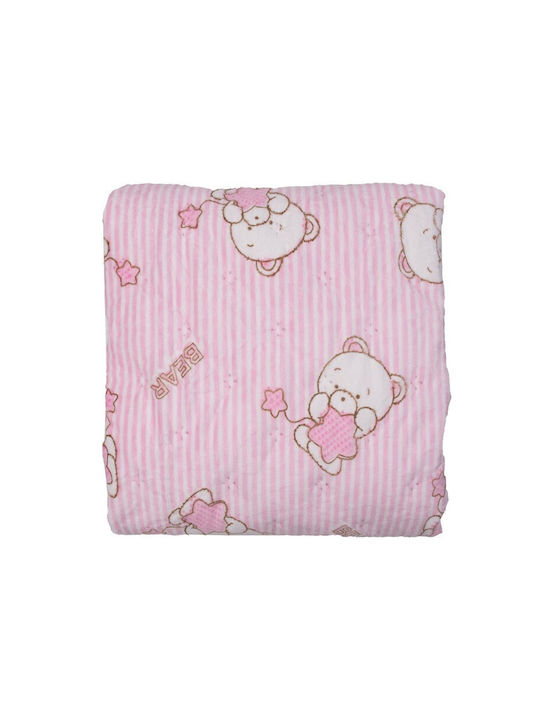 Kamtex Baby Κουβερτοπάπλωμα Κούνιας Ροζ 100x120cm