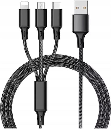 USB to Lightning / Type-C / micro USB Cable 5A