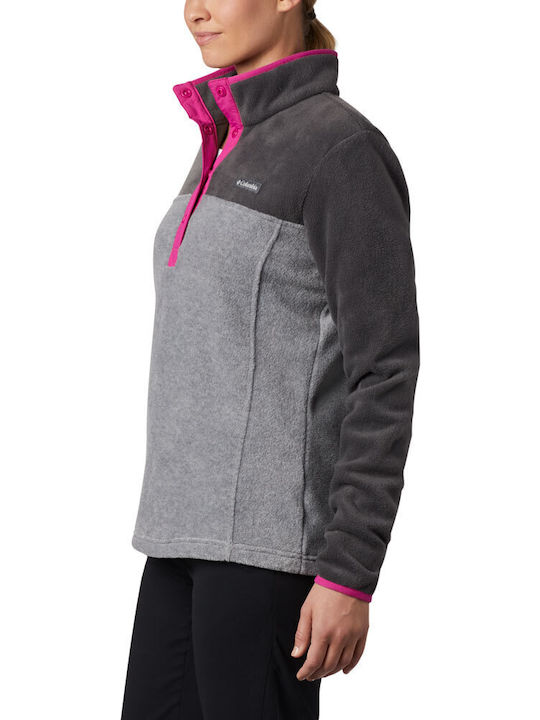 Columbia Winterlich Damen Vlies Bluse Langärmelig Grey / Fuchsia