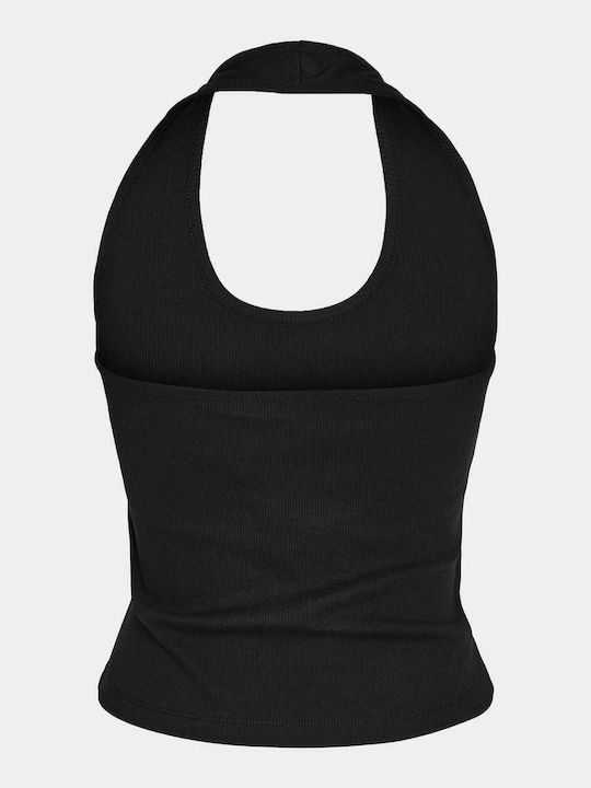 Damen Sommer Bluse Ärmellos Schwarz