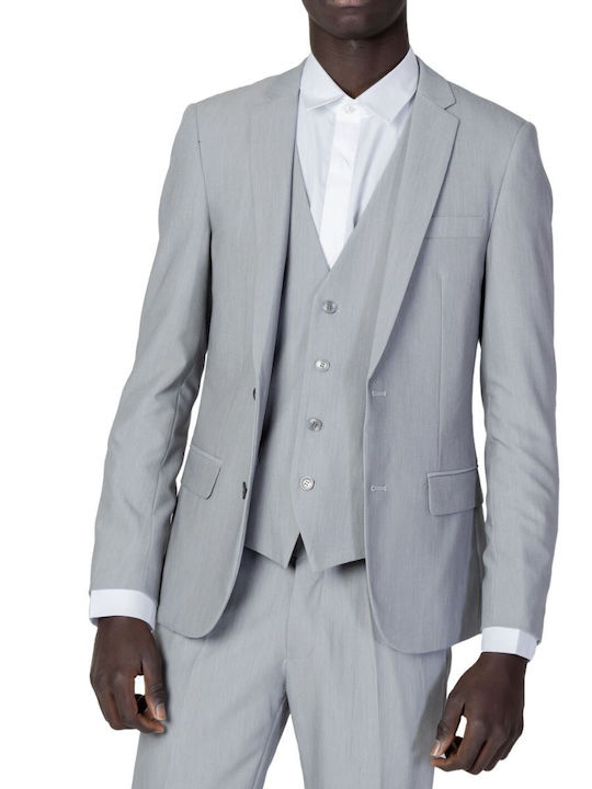 Antony Morato Men's Suit Jacket Slim Fit Gray