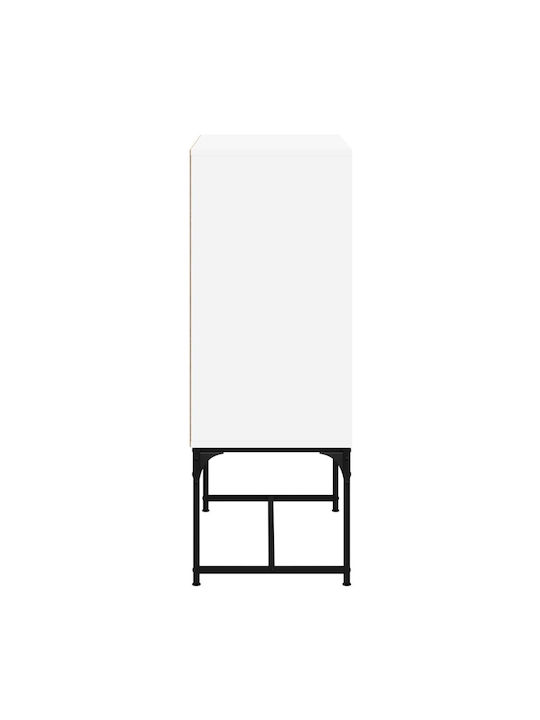 Floor-standing Living Room Display Cabinet made of Particleboard with Glass White 69x37x100cm