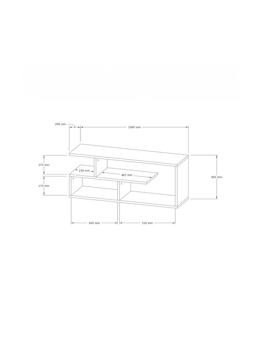 TV Stand Waldo Black-Anthracite L100xW29.5xH40cm