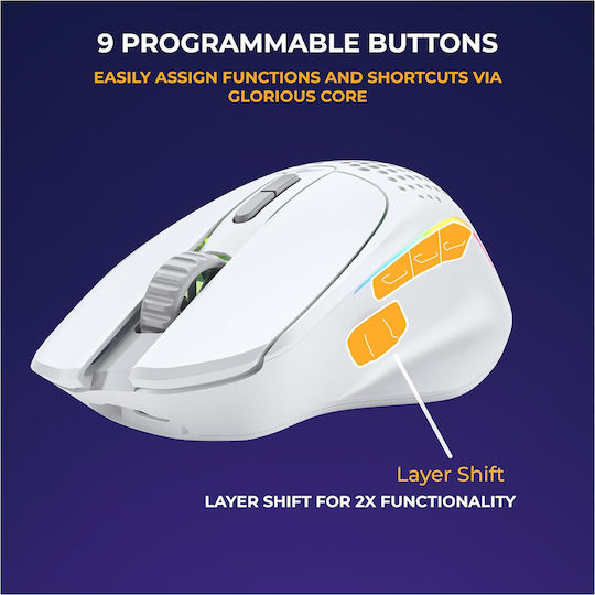 Glorious PC Gaming Race Model I 2 Drahtlos RGB Gaming Gaming Maus 26000 DPI Weiß