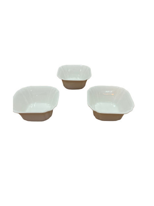 Excellent Houseware Porcelain Salad Bowl White 9.5x9.5x4.5cm 3pcs
