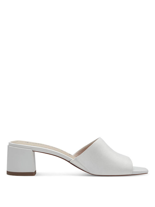 Tamaris Chunky Heel Mules White