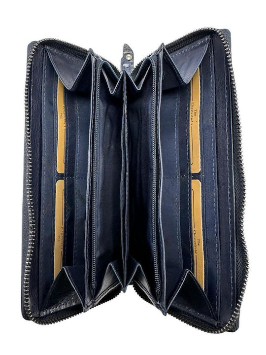 Leather Women's Wallet Classic Blue