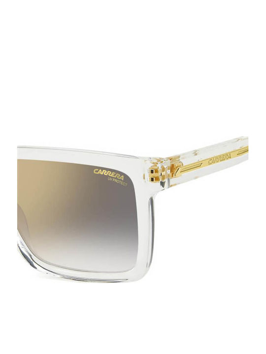 Carrera Unisex Sunglasses With Transparent Horn-Rimmed Frame And Grey Gradient Lens 02/S 900/FQ