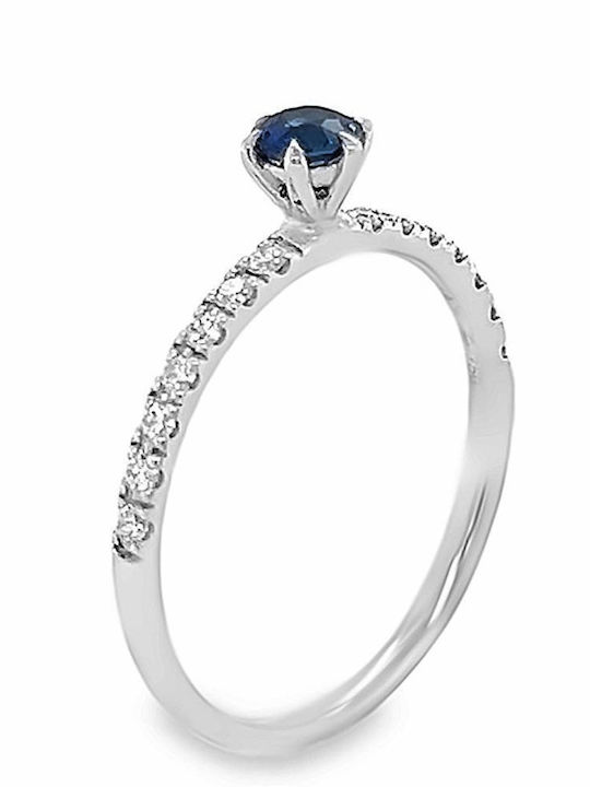 Xryseio Ring with Diamond made of White gold 18K
