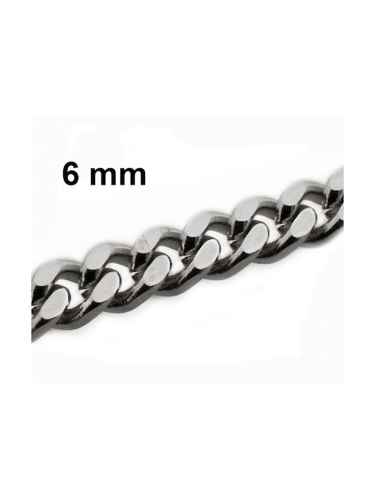 Jaklin Chain Neck from Steel Wide Thickness 6mm and Length 60cm