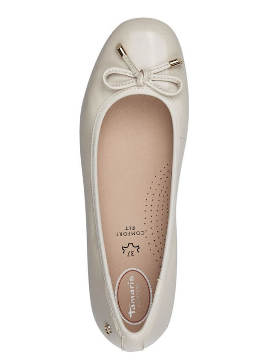 Leather Ballerinas Beige