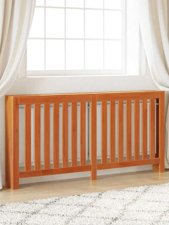 vidaXL Калориферен Капак от Масивно Дърво Кафяв 169x19x84см