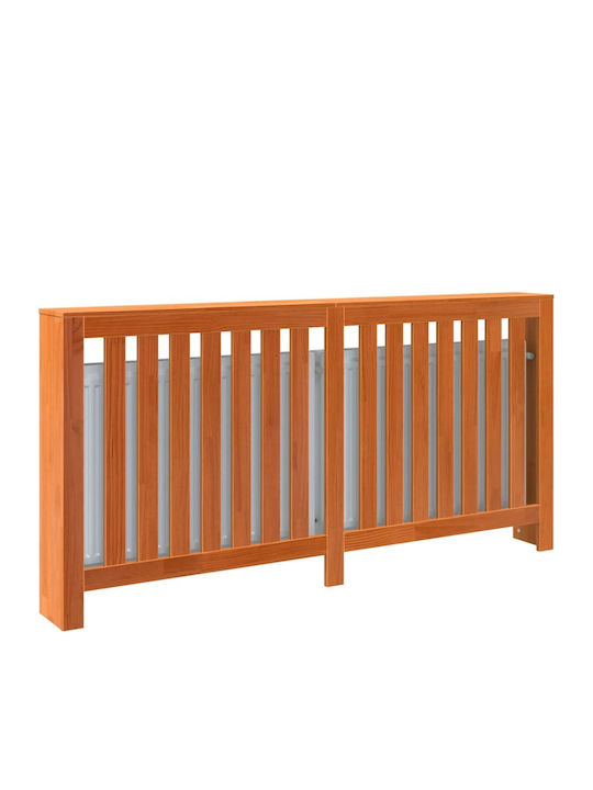 vidaXL Калориферен Капак от Масивно Дърво Кафяв 169x19x84см