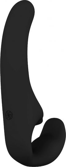 Natural Trägerlos Strap On mit Dildo 12cm mit Vibration in Schwarz Farbe