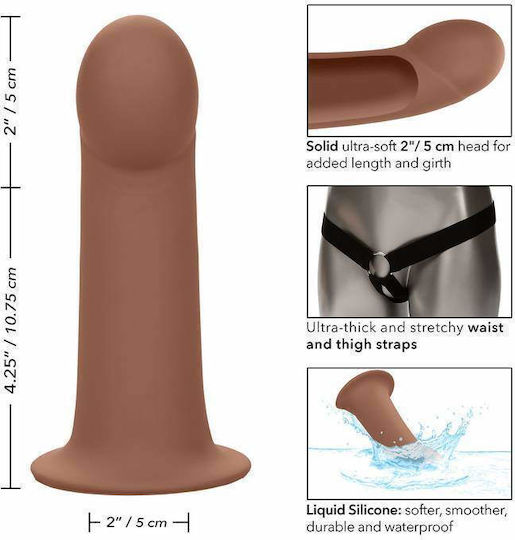Calexotics Fără bretele Strap On cu Dildo 16cm în Culoare Maro