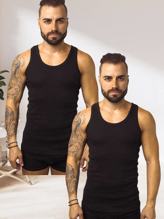 Onurel Men's Undershirts Sleeveless BLACK 2Pack