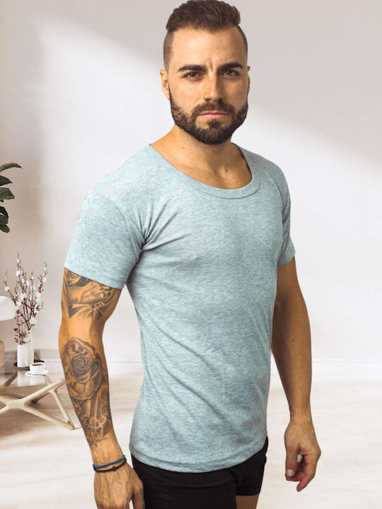 Ανδρικές Φανέλες Κοντομάνικες Γκρί 2Pack