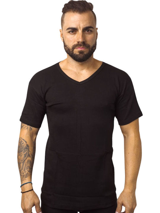 Tricou de corp pentru bărbați Mâneca scurta Negru