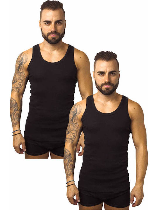 Ανδρικές Φανέλες Αμάνικες μαύρο 2Pack