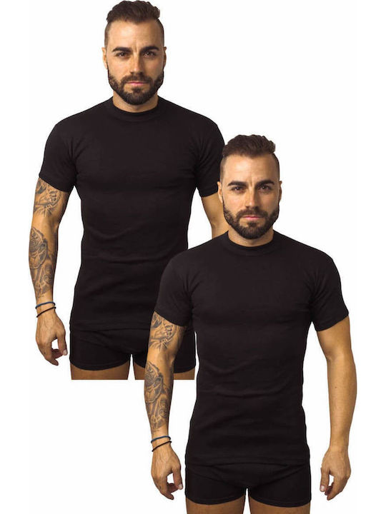 Ανδρικές Φανέλες Κοντομάνικες μαύρο 2Pack