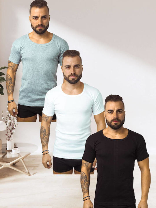 Herren Unterhemden Πολυχρωμο 3Packung