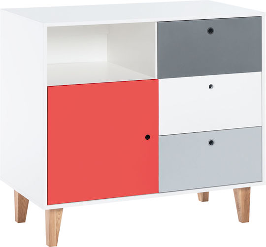 Детска Скринове Бяла с 3 Чекмеджета 103x55x96.5см