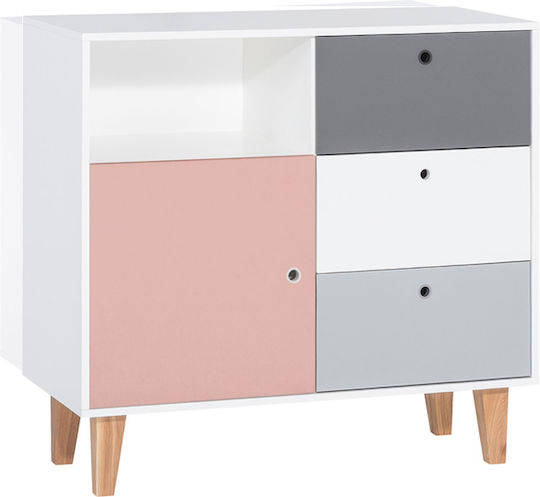 Comodă Pentru Copii Albă Cu 3 Sertare 103x55x96.5cm