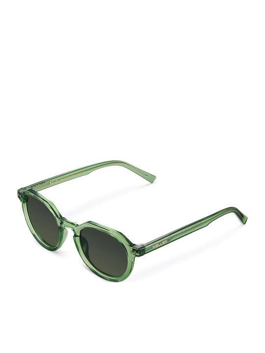 Meller Achawen Unisex Sonnenbrillen mit Grüner Horn umrandeter Rahmen und Grünen Polarisiertem Glas
