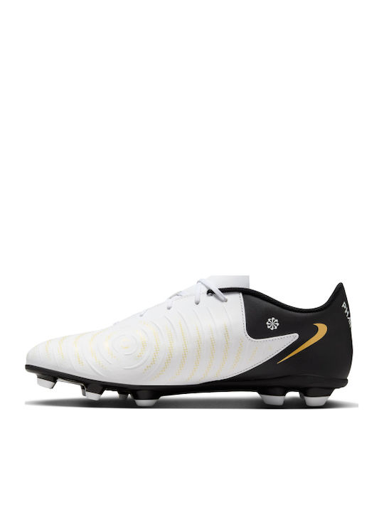 Nike Phantom GX 2 Club Football Shoes with Cleats White / Metallic Gold Coin / Black