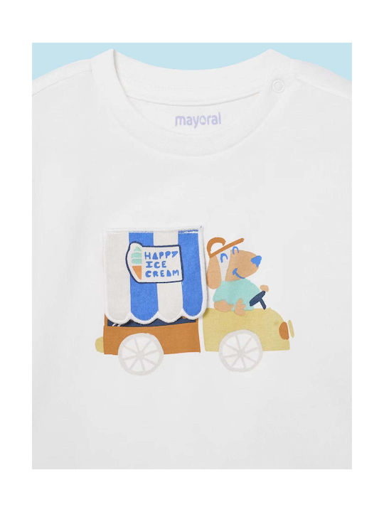 Mayoral Kinder-T-Shirt Ecru