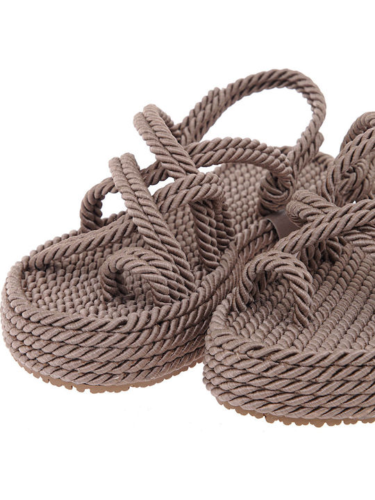 Flache Sandalen für Damen Flatforms in Braun Farbe
