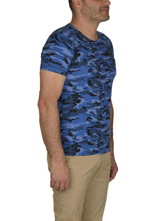 Devergo Men's Short Sleeve Blouse Blue